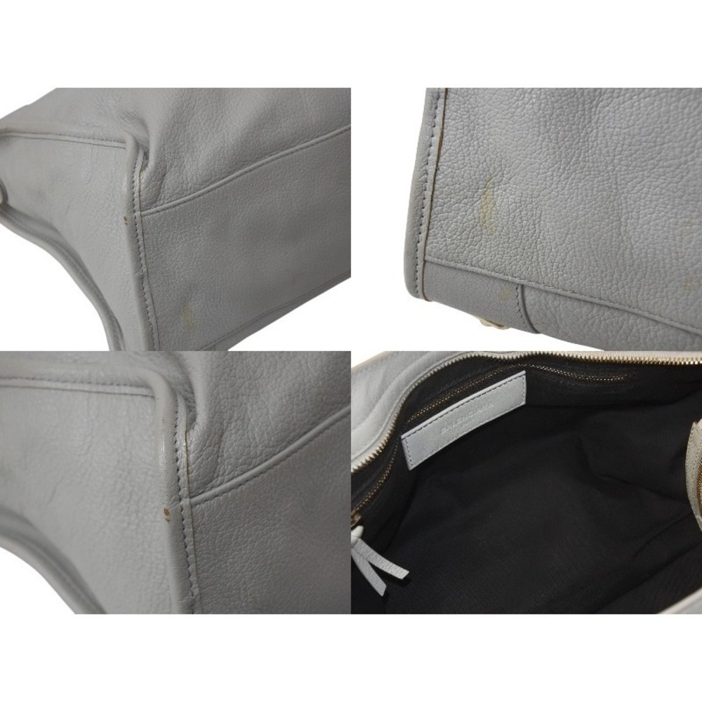 Balenciaga Gray Hobo Handbag Shoulder One Leather The City - Picture 10 of 10